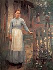Sir George Clausen The Girl at the Gate painting